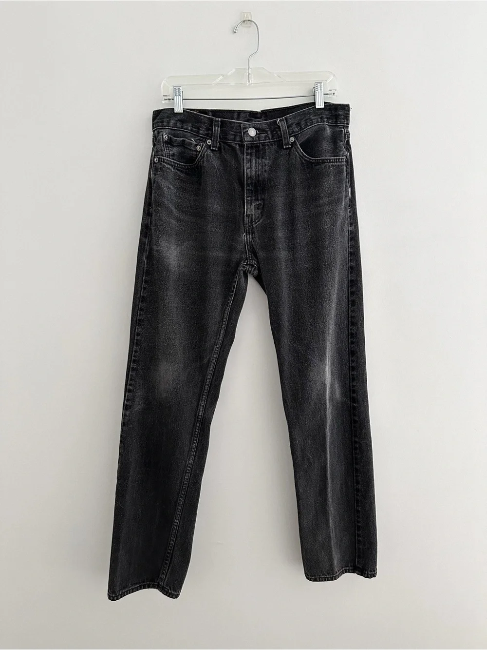 Levi's 505 Men's 33x34 Fade Black Jeans 100% Cotton Denim Straight Leg